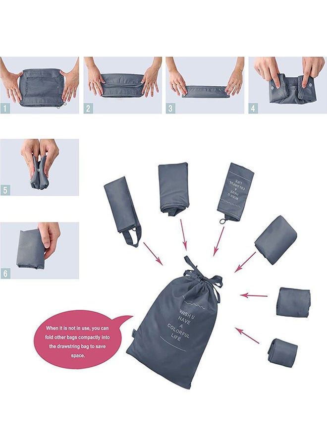 طقم حقائب أمتعة من 7 قطع ضد الماء رمادي - Image 4