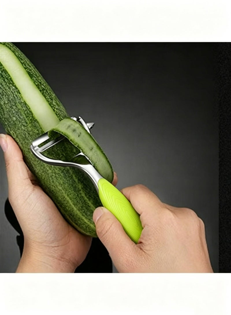 Sarayka Potato Peeler, Vegetable Y-Shape Peeler Stainless Steel with Ergonomic Non-slip Handle & Sharp Blade for Fruit Carrot Eggplant Cucumber(Green) - Image 2