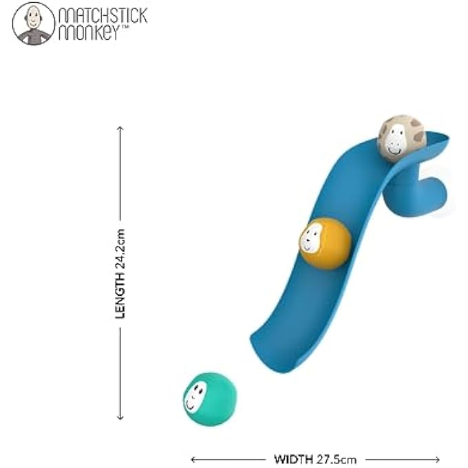 MATCHSTICK MONKEY مجموعة منزلقات وقت الاستحمام، ألعاب استحمام للأطفال الصغار 1 سنة++ ممتعة ولعب تعليم حسي - Image 3