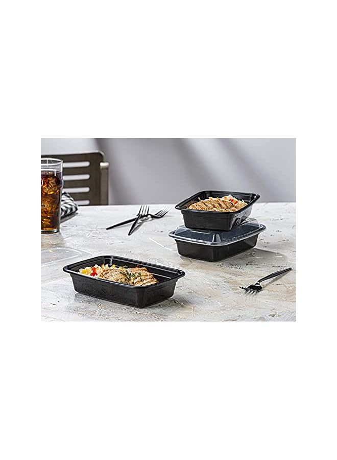 AL BAYADER 1 Compartment Meal Prep Containers [15 Pack] With Lids Food Storage Containers Bento Box Stackable Microwave/Dishwasher/Freezer Safe [32Oz] - Image 2