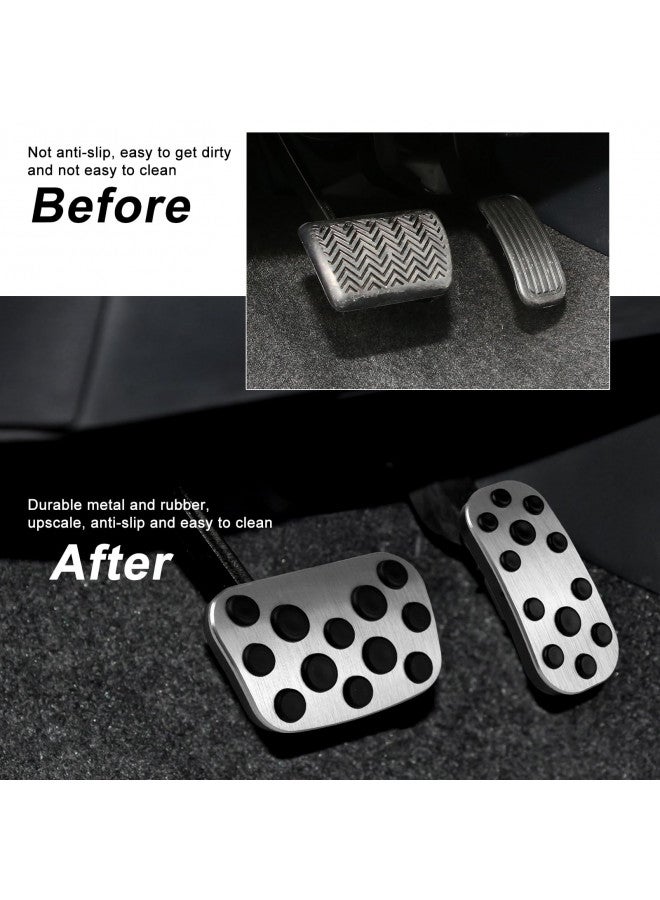 CKE CKE Compatible with Toyota Corolla 2019-2024 2025 for Corolla Cross 2022-2024 2025 Anti-Slip Car Foot Pedal Covers Brake and Gas Pedal Pads -Silver - Image 3