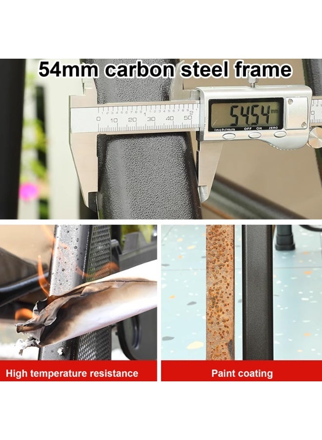 شو وو كرسي أرجوحة خارجي متين بإطار فولاذي مع وسائد مقاومة للعوامل الجوية، كرسي معلق متعدد الوظائف للحديقة والشرفة والفناء الخلفي للاسترخاء، لون كاكي - Image 3