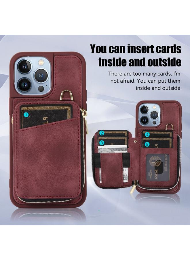 زبون جراب لهاتف iPhone 13 Pro Max مزود بسحاب وحقيبة بطاقات وغطاء خلفي للهاتف - Image 5