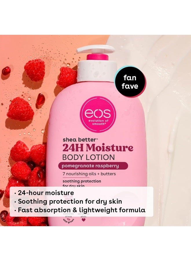 EOS Shea Better Body Lotion- Pomegranate Raspberry, 24-Hour Moisture Skin Care, Lightweight & Non-Greasy, Made with Natural Shea, Vegan, 16 fl oz - Image 2