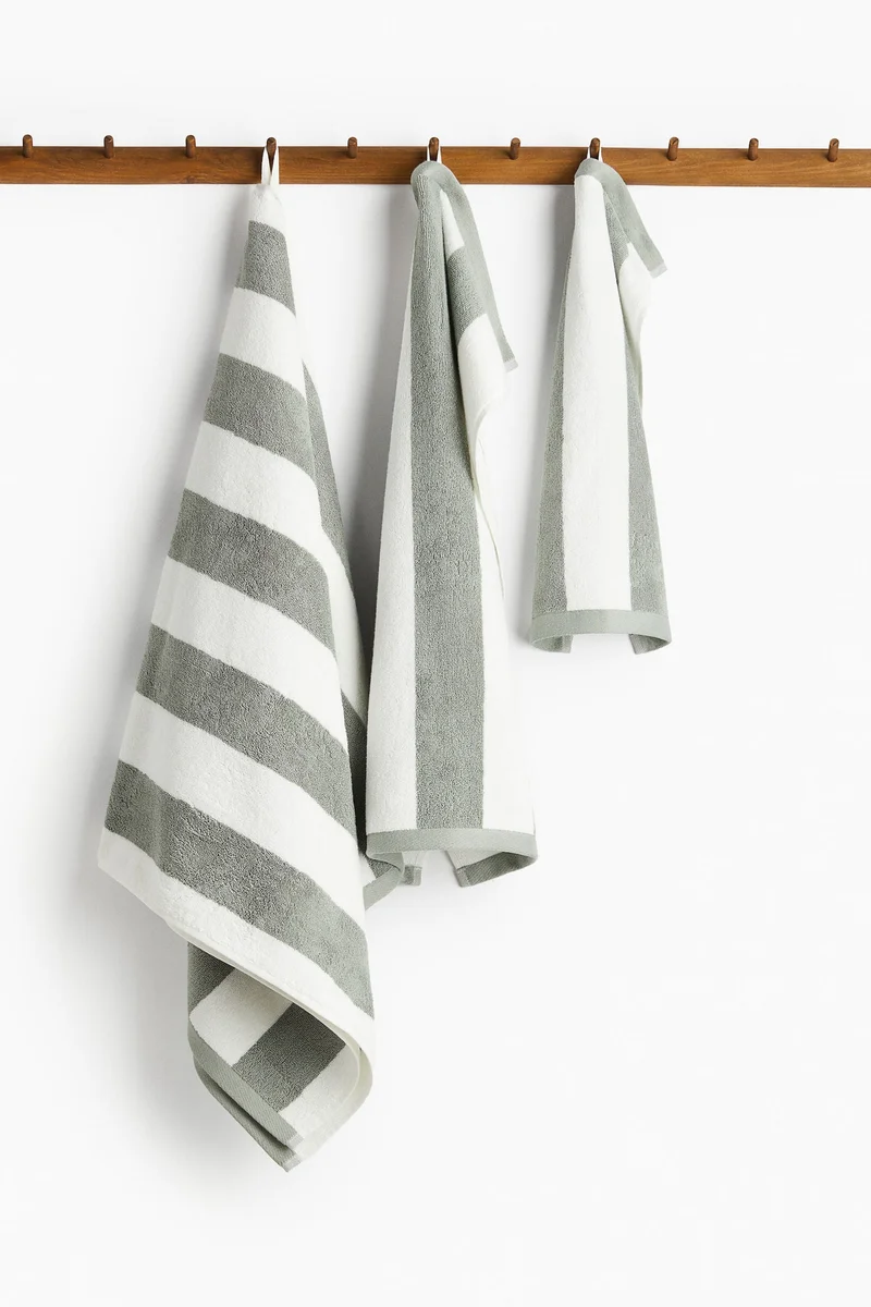 H&M Striped cotton terry guest towel