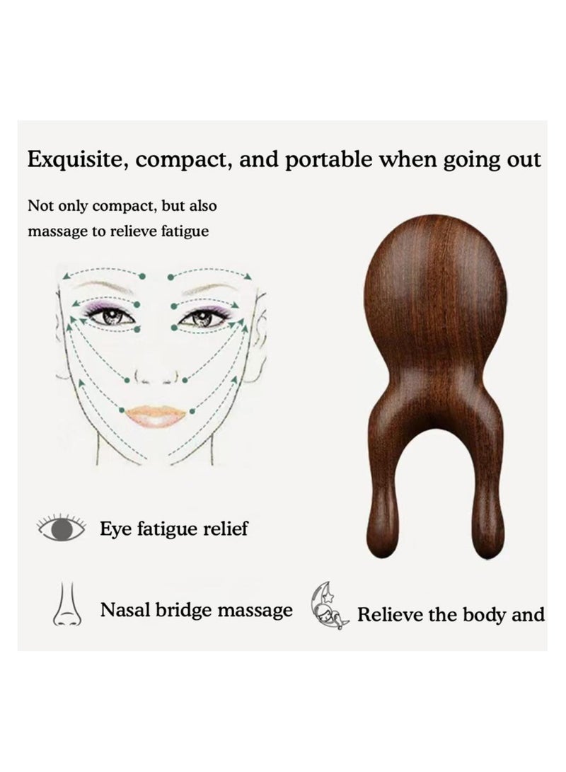 Wooden Face Massage Stick, Scalp Massager Guasha Board Head Face, Handheld Body Massage Combs Tools, Pain Relief Deep Tissue, Lightweight Ergonomic Massager for Ear, Nose and Eye - Image 3