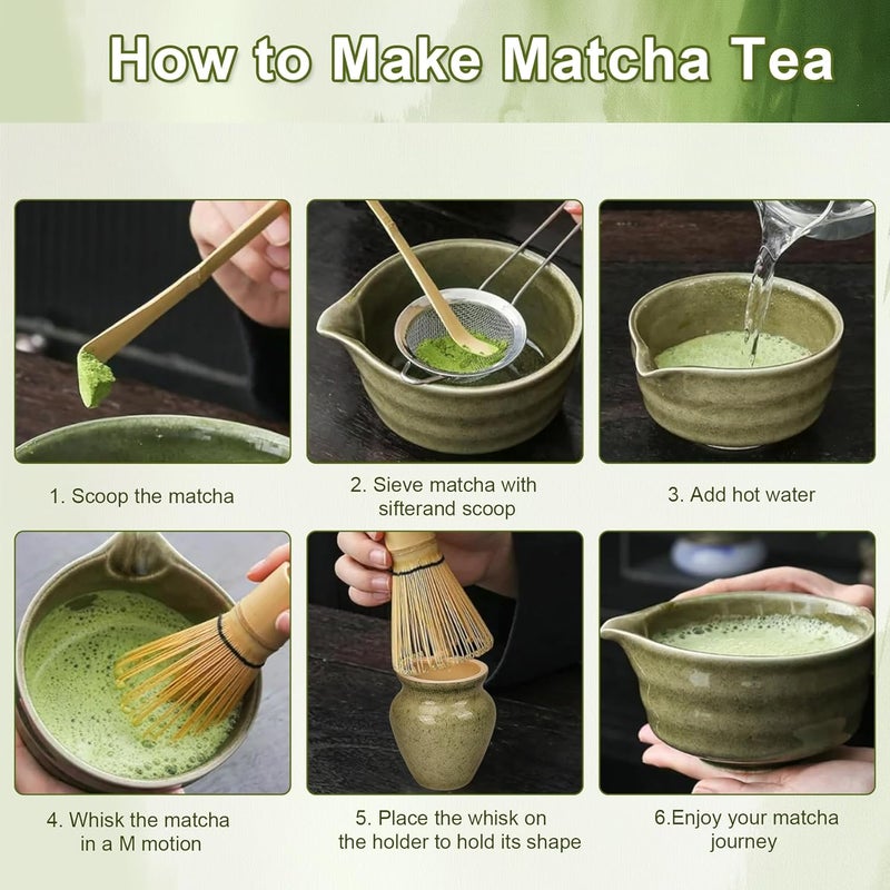Japanese-style matcha set, five-piece set, ceramic matcha bowl, tea spoon, Baibenli, Song Dynasty tea ordering tool - Image 2