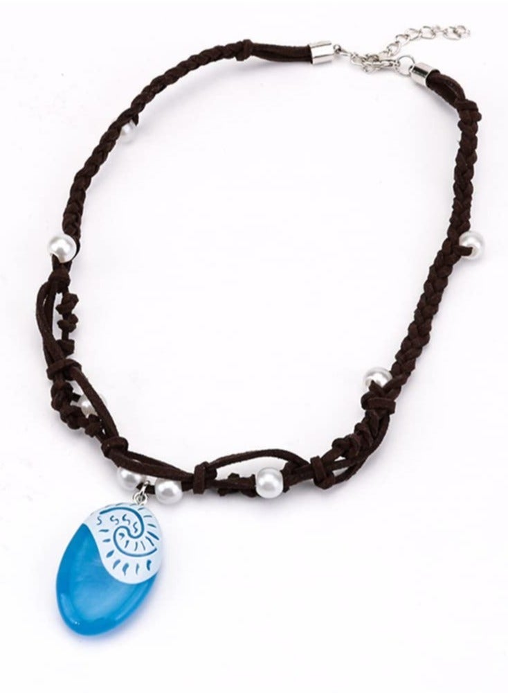 SYOSI Gilrs Moana Wig and Necklace Dress up Set Moana Halloween Costume Accessories Party Favors Christmas Gift for Girls - Image 5