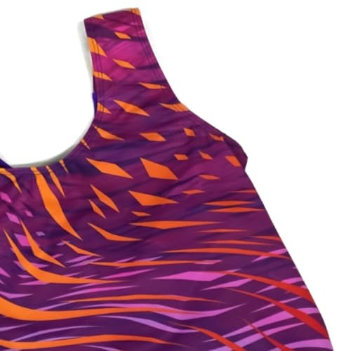 GK Girls Gymnastics Leotard | Pink and Purple Sassy Safari Gym Leo for Girls (Purple, AXS) - Image 3