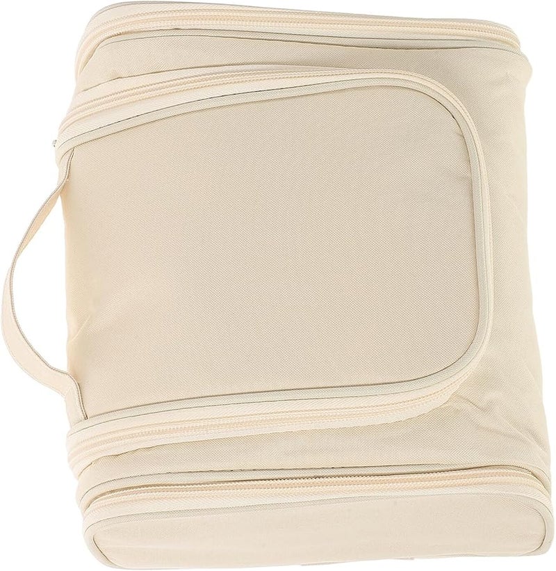 Large Waterproof Hanging Toiletry Bag Portable Cosmetic Organizer For Travel Camping Beige - Image 1