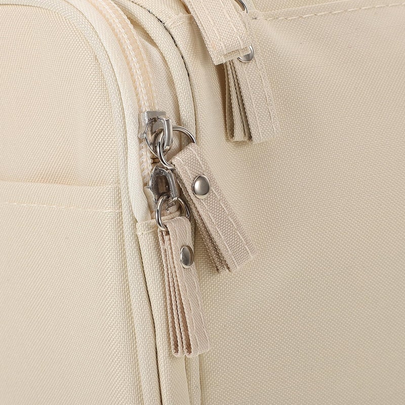 Large Waterproof Hanging Toiletry Bag Portable Cosmetic Organizer For Travel Camping Beige - Image 4
