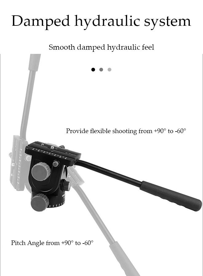 Loquat Fluid Head，Compact Camera Video Fluid Head Pan，Tripod Panoramic Gimbal，360 Video Camera Tripod Fluid Drag Pan Head,for Canon/Nikon/Sony/Olympus/Panasonic/DSLR Camera - Image 4