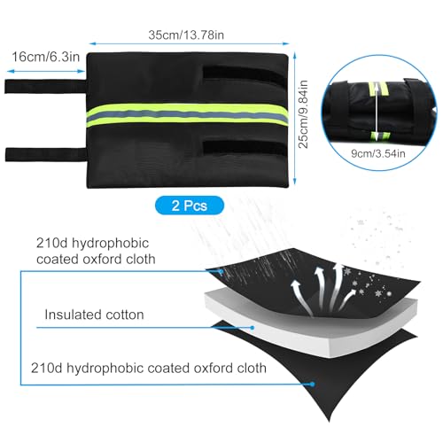 Jeyeou 2Pcs Outdoor Faucet Cover for Winter Freeze Protection Outside Insulated Spigot Socks Freeze Miser Reusable Hose Bib Cover Waterproof Water Faucet Insulation Wrap with Reflective Strip for Garden Yard - Image 3