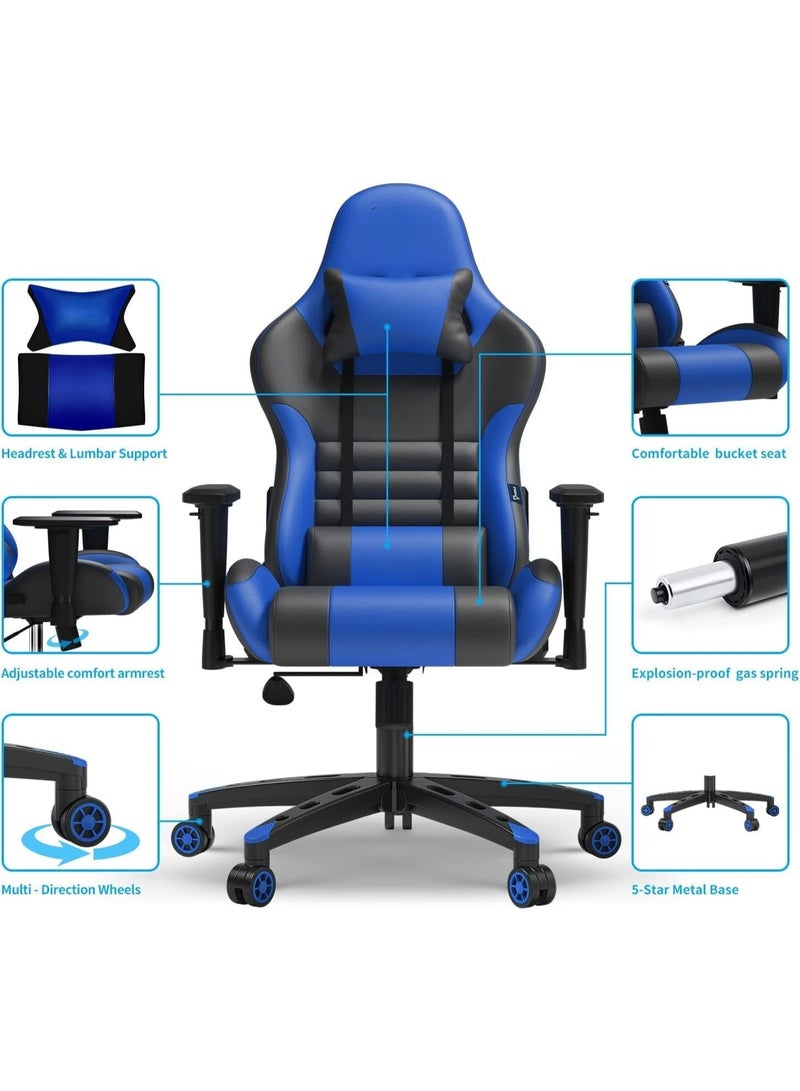 Ergonomic 3D Gaming Chair with Adjustable Features, PU Leather Upholstery, Steel Frame and Gas Lift, Computer and Office Chair for Daily Use - Image 2