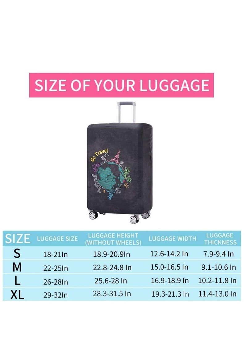 KASTWAVE Luggage Cover, KASTWAVE Water-Washable Suitcase Cover, Suitcase Protector Anti-scratch Suitcase cover for 25-28 Inch Trolley Case for Business Trip School Daily Usin (M)  - Image 5