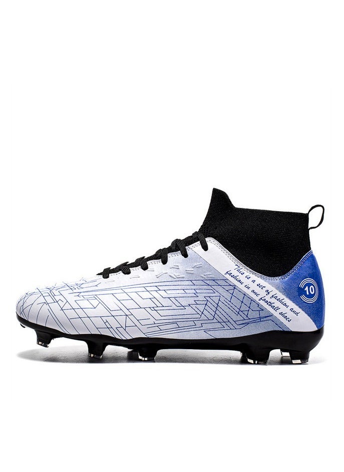 Children's Professional Football Shoes Youth Sports Shoes Spikes Soft Breathable Blue  - Image 1