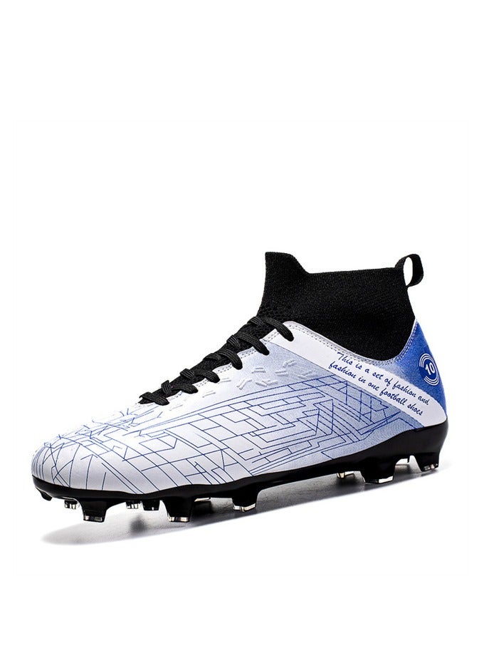 Children's Professional Football Shoes Youth Sports Shoes Spikes Soft Breathable Blue  - Image 3