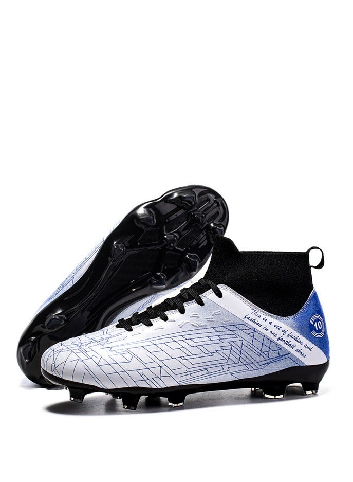 Children's Professional Football Shoes Youth Sports Shoes Spikes Soft Breathable Blue  - Image 5