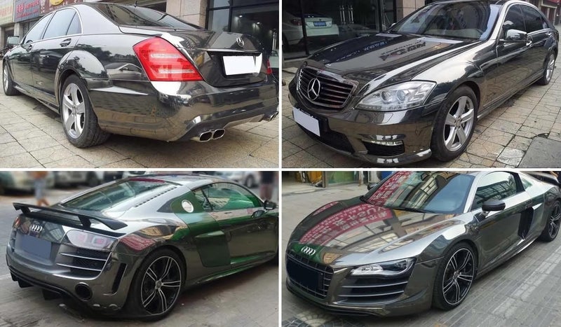 LZLRUN لاصق سيارة لزيرون 1 قدم × 5 أقدام من الفينيل المرآة الكروم (رمادي، 1 قدم × 5 أقدام) - Image 3