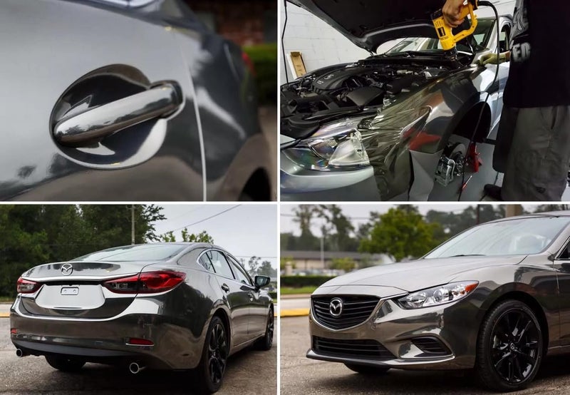 LZLRUN لاصق سيارة لزيرون 1 قدم × 5 أقدام من الفينيل المرآة الكروم (رمادي، 1 قدم × 5 أقدام) - Image 5