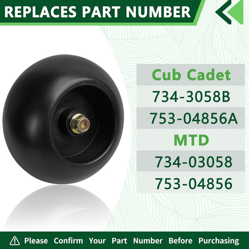 TENGMUJX 4 عبوة من عجلات سطح جزازة العشب تناسب Cub Cadet RZT50 RZT54 LT1050 SLT1554 Craftsman HU Cub Cad JD جزازة العشب بديل 753-04856A 734-3058B AM116299 - Image 4