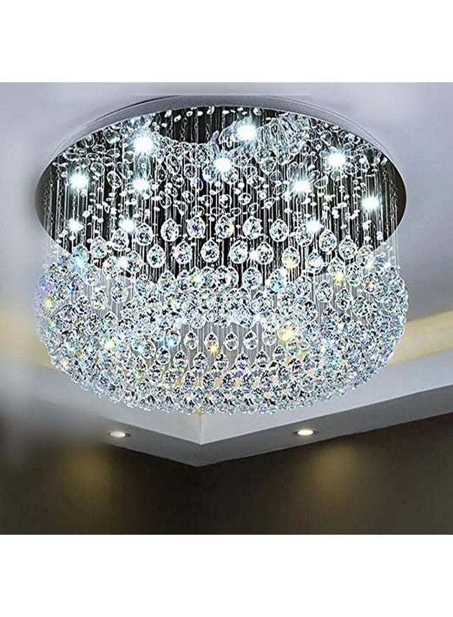 CRYSTA WORLD 4-Lights Chandelier K9 Crystal Chandelier Light Fixture,Modern Flush Mount Ceiling Light Fixtures Raindrop Chandelier-AC/DC,H10 x D12 - Image 1