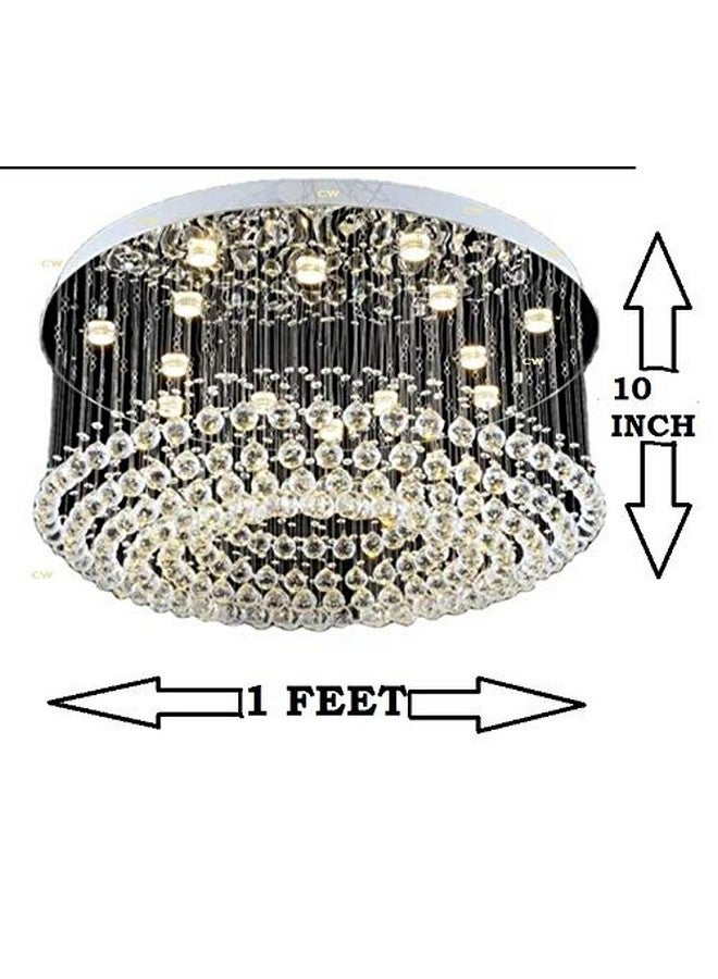 CRYSTA WORLD 4-Lights Chandelier K9 Crystal Chandelier Light Fixture,Modern Flush Mount Ceiling Light Fixtures Raindrop Chandelier-AC/DC,H10 x D12 - Image 2