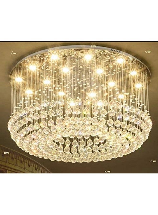 CRYSTA WORLD 4-Lights Chandelier K9 Crystal Chandelier Light Fixture,Modern Flush Mount Ceiling Light Fixtures Raindrop Chandelier-AC/DC,H10 x D12 - Image 5