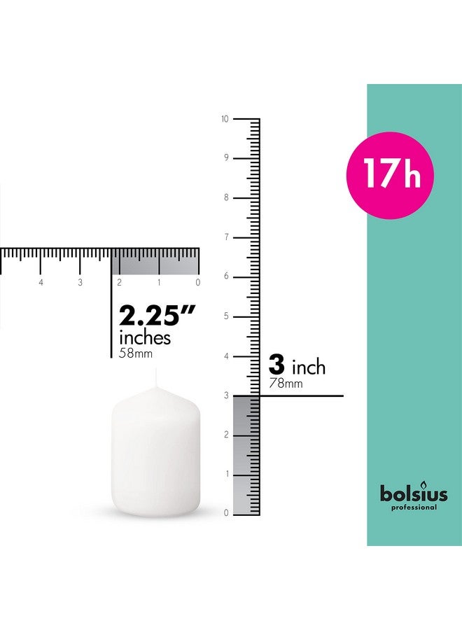 BOLSIUS 12 White Pillar Candles Bulk - 2.3 x 3 inch Candle Set - 17 Hours Clean Burning - No Palm Oil - 0% Animal Fat - Premium European Quality - Wedding, Party, Dinner & Emergency Candles - Image 2