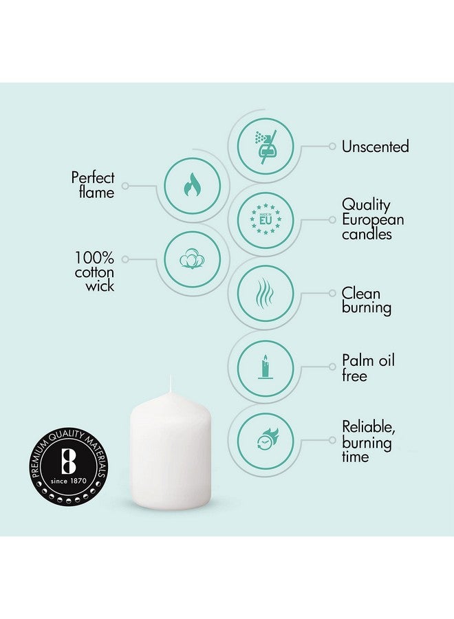 BOLSIUS 12 White Pillar Candles Bulk - 2.3 x 3 inch Candle Set - 17 Hours Clean Burning - No Palm Oil - 0% Animal Fat - Premium European Quality - Wedding, Party, Dinner & Emergency Candles - Image 3