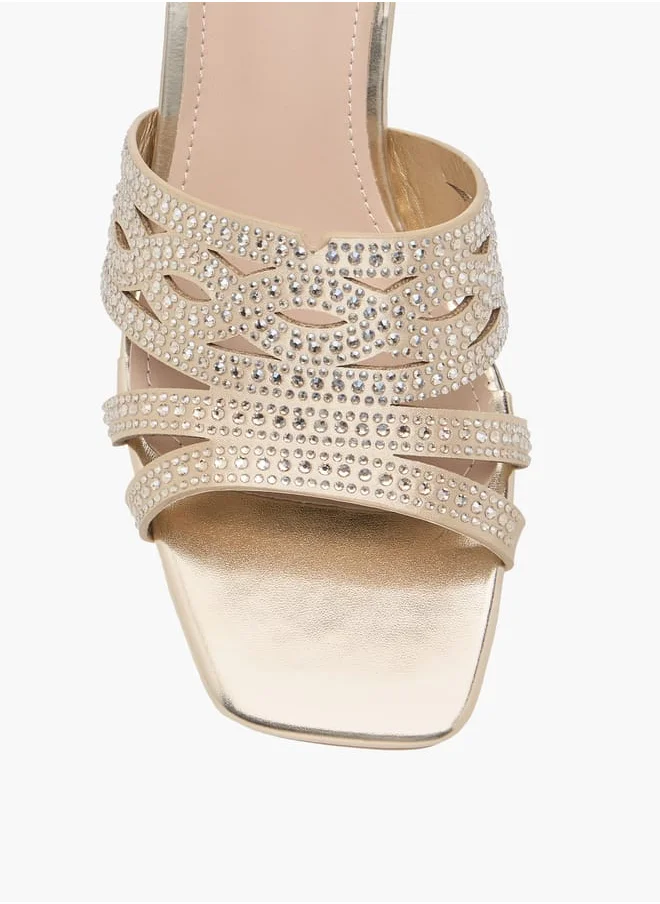 فلورا بيلا من شو إكسبرس Women Embellished Slip-On Sandals with Flared Heels
