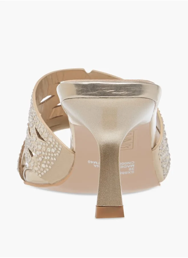 فلورا بيلا من شو إكسبرس Women Embellished Slip-On Sandals with Flared Heels