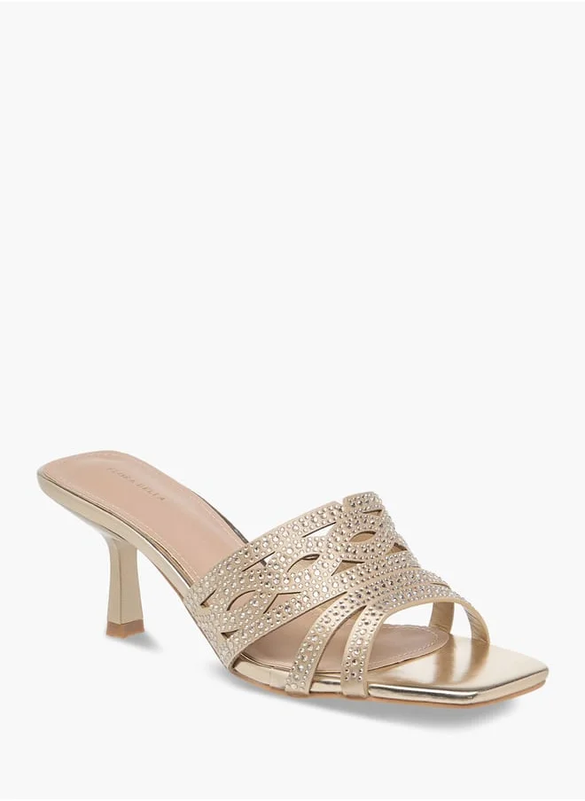 فلورا بيلا من شو إكسبرس Women Embellished Slip-On Sandals with Flared Heels