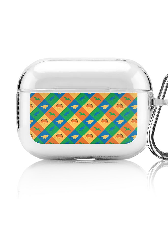 Stylizedd Classic Clear printed Case for Apple AirPods Pro 2nd Generation Thin Transparent Cover [Designed for Apple AirPods Pro 2nd Generation] - Dino Checker  - Image 1