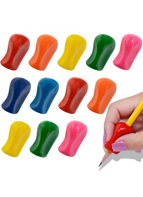 The Pencil Grip Original Pencil Gripper, Universal Ergonomic Writing Aid For Righties And Lefties, Colorful Pencil Grippers, Assorted Colors, 12 Count - TPG-11112