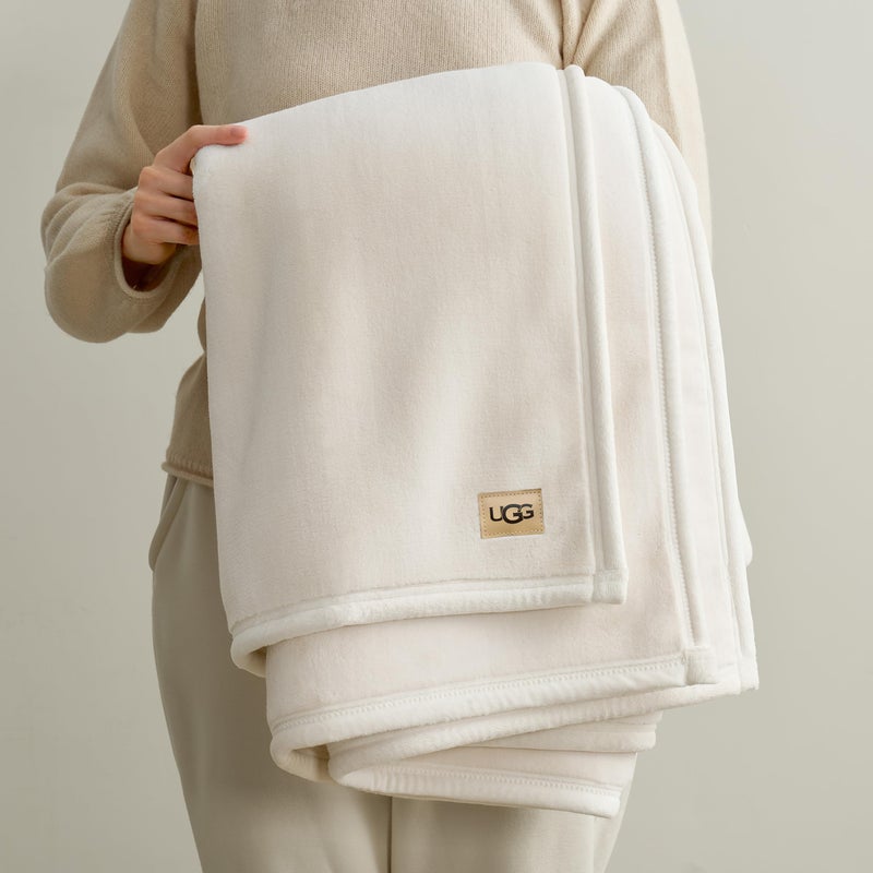 UGG Coco Plush Fleece Throw Blanket â€“ Soft & Cozy Blanket for Couch, Bed & Sofa, Perfect for Home Decor, House Warming Gifts or Luxurious Birthday Gifts for Women, 50" x 70", White Snow - Image 3