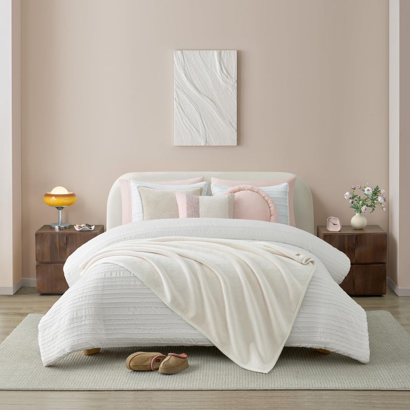 UGG Coco Plush Fleece Throw Blanket â€“ Soft & Cozy Blanket for Couch, Bed & Sofa, Perfect for Home Decor, House Warming Gifts or Luxurious Birthday Gifts for Women, 50" x 70", White Snow - Image 2