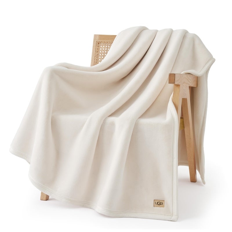 UGG Coco Plush Fleece Throw Blanket â€“ Soft & Cozy Blanket for Couch, Bed & Sofa, Perfect for Home Decor, House Warming Gifts or Luxurious Birthday Gifts for Women, 50" x 70", White Snow - Image 1