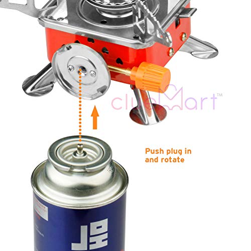 Cluemart Gas Stove Camping Stove Folding Furnace 2800W Outdoor Stove Picnic Cooking Gas Burners Backpacking Furnace Butane, Red,Aluminium - Image 4