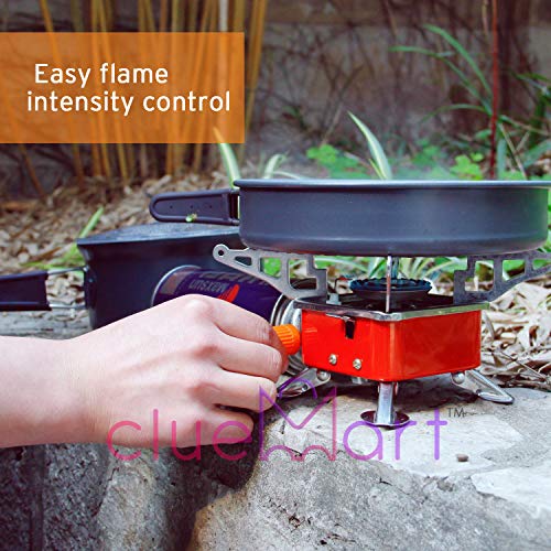 Cluemart Gas Stove Camping Stove Folding Furnace 2800W Outdoor Stove Picnic Cooking Gas Burners Backpacking Furnace Butane, Red,Aluminium - Image 5