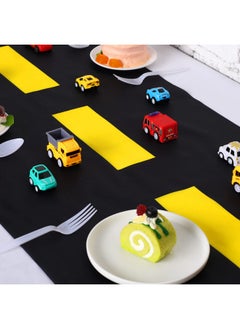 Remagr Construction Table Runner Racetrack Floor Ground Construction Tablecloths Road Table Runner For Cars Birthday Party Runway Theme Party Construction Party Decorations Supplies 10 X 1.5 Ft  - Image 4