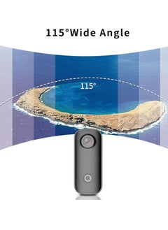 General C100 Small Thumb Action Camera, 1080P 30FPS Waterproof Sports Video Camera, WiFi Wireless 15MP Imaging with Wearable Accessories for Travel, Sports, Vlog, Weighs 1 oz,(Black)  - Image 4