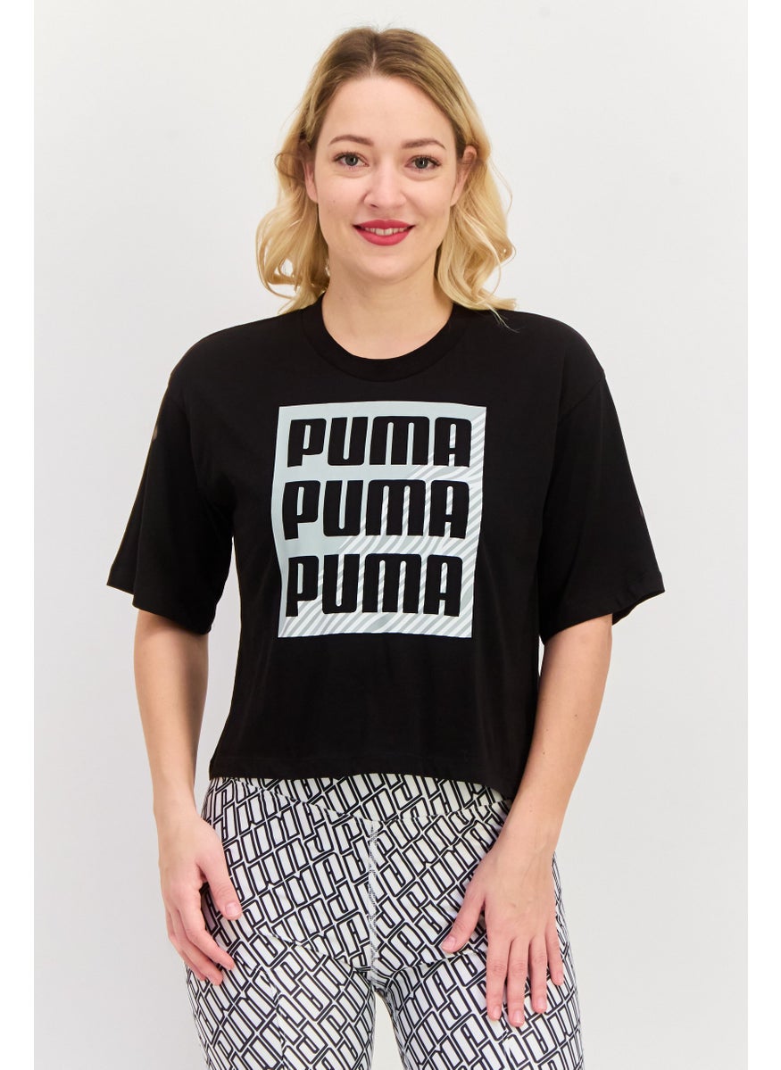 PUMA Women Sportswear Fit Short Sleeve Training Top, Black  - Image 1