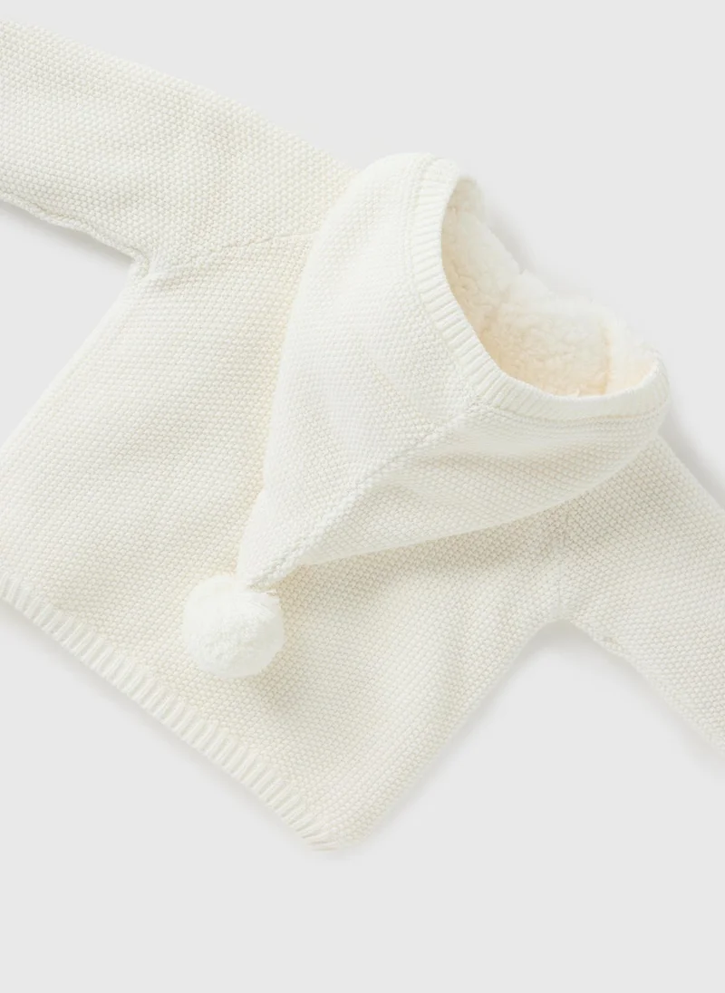 Matalan Baby Cream Borg Lined Cardigan