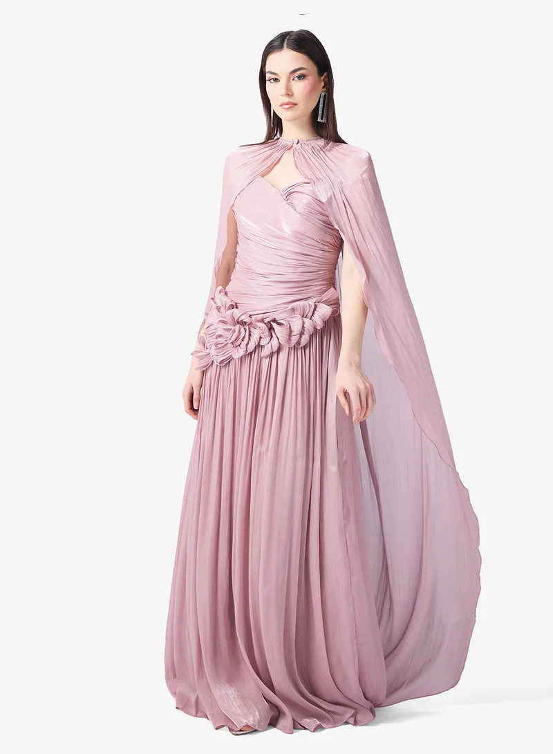 Namshi x Shimmer Draped Cape Dress