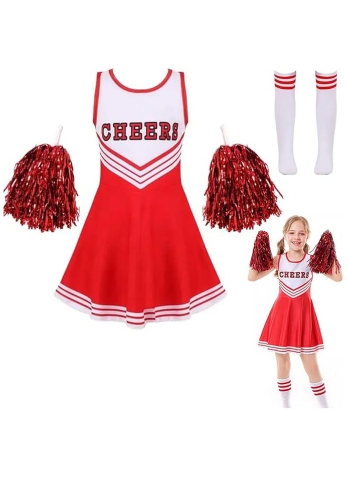 Home Smart Home Smart Cheerleading Costume for Girls School Girls Outfit Uniform Fancy Dresses with Pom Cheerleader Costume For Girls  - Image 1