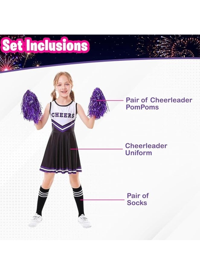 Home Smart Home Smart Cheerleading Costume for Girls School Girls Outfit Uniform Fancy Dresses with Pom Cheerleader Costume For Girls  - Image 3