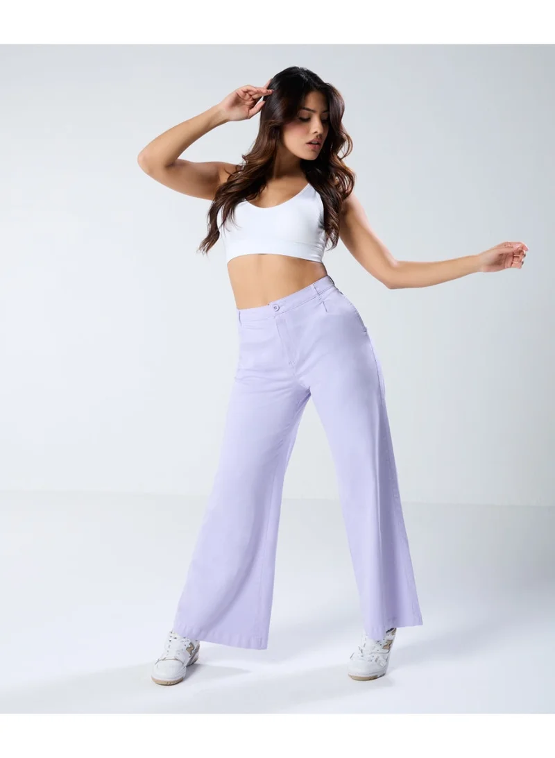 Zigzag Lavender flared Chino pant