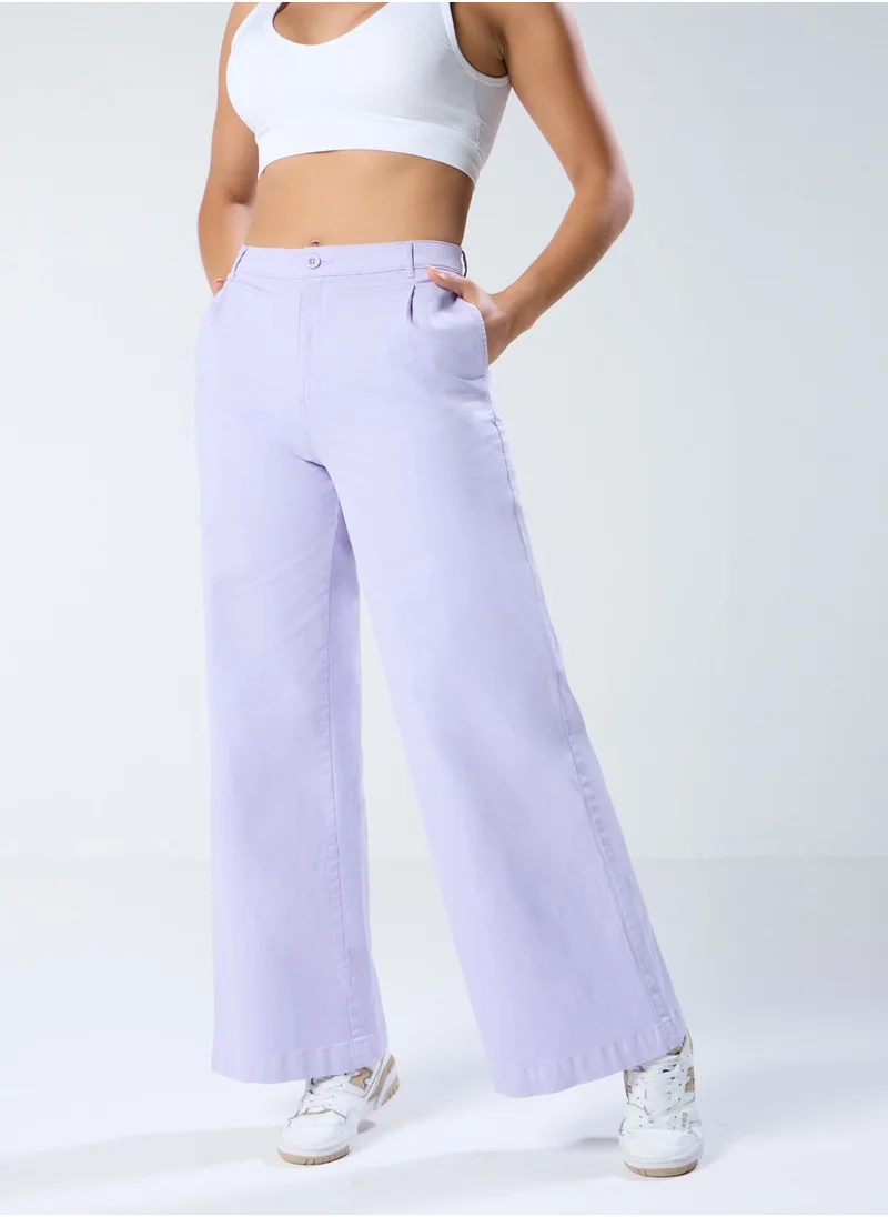 Zigzag Lavender flared Chino pant