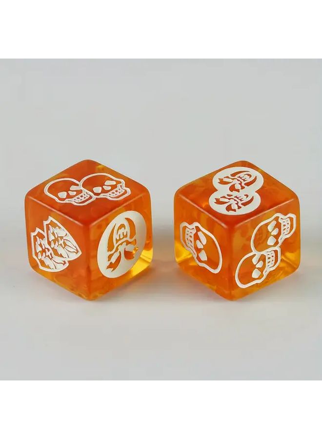 6 Pack 16mm Transparent Purple 6 Sided Skull Dice Handmade Game Accessory - Image 5